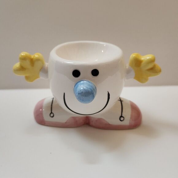 Egg Cup Smiley Face holder ceramic - Picture 1 of 9